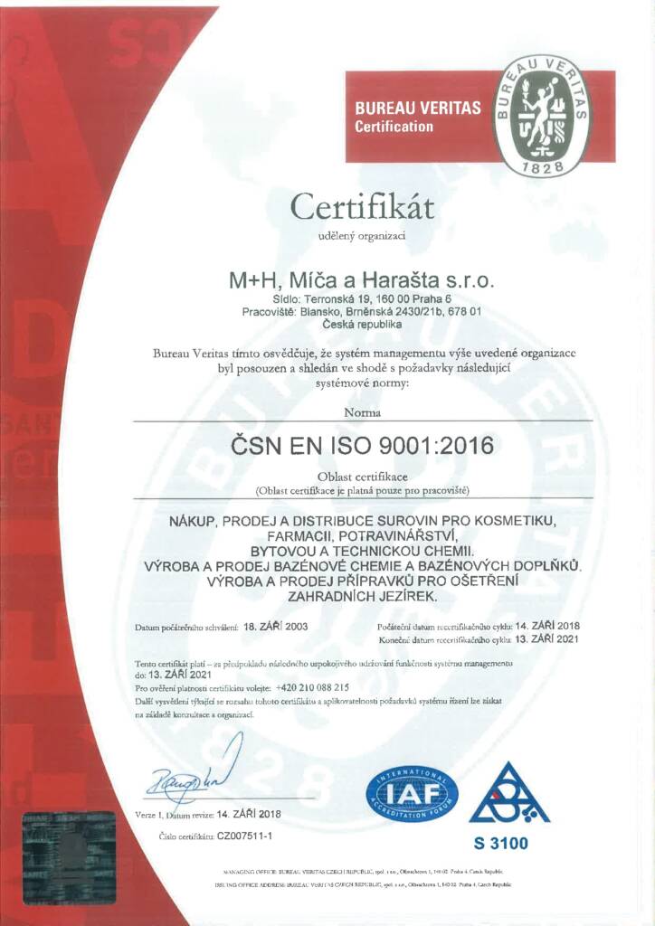 Certifikat ISO (2018-2021)